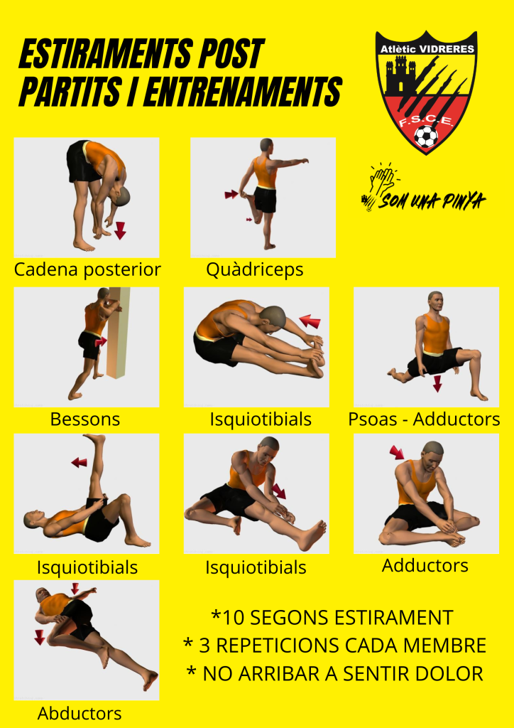 Estiraments Atlètic Vidreres Futbol Sala.